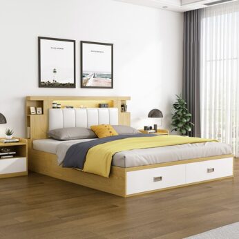 Giường ngủ gỗ công nghiệp có ngăn kéo UGN-255